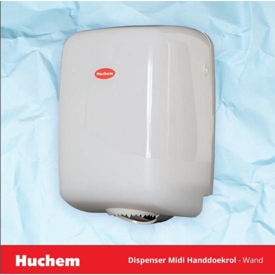 Huchem Handtuchrollenspender Midi Wandmontage | ABS-Kunststoff weiß | für Midi-Rollen