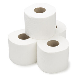 Toilettenpapier 2-lagig Premium | 4 Rollen à 400 Blatt | Zellstoff weiß