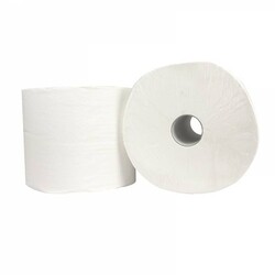 Putzpapier weiß 3-lagig | Industrierolle 26,5 cm x 190 m | 2 Rollen Zellstoff