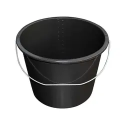Baueimer 12 Liter schwarz | robuster Profi-Eimer | formstabil und leicht