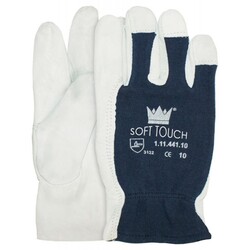 Oxxa Worker 11-441 Tropic Handschuh Ziegenleder Gr. 9 (L) | weiß/blau | 12 Paar