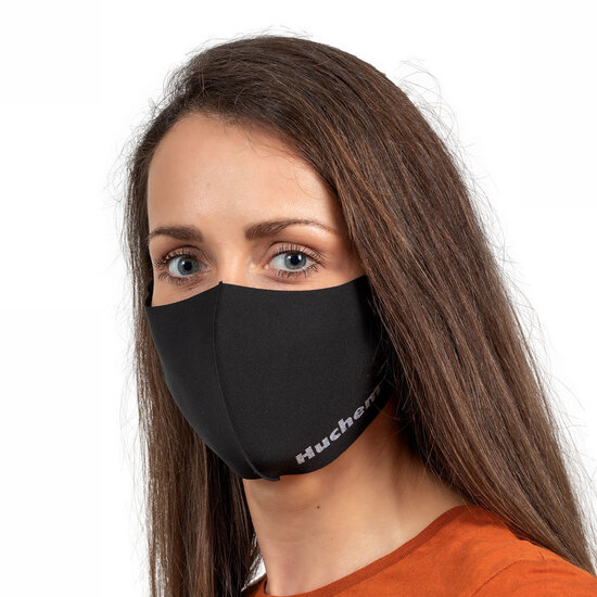 Huchem Wiederverwendbare Hygienemaske schwarz | Mund-Nasen-Maske aus Stoff | waschbar