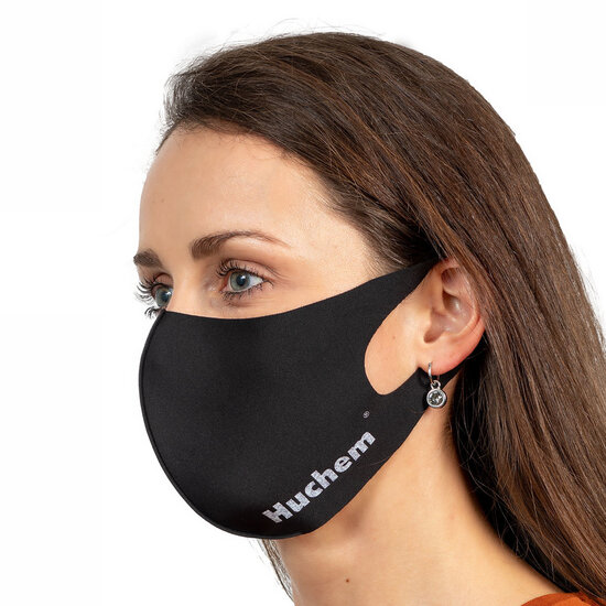 Huchem Wiederverwendbare Hygienemaske schwarz | Mund-Nasen-Maske aus Stoff | waschbar