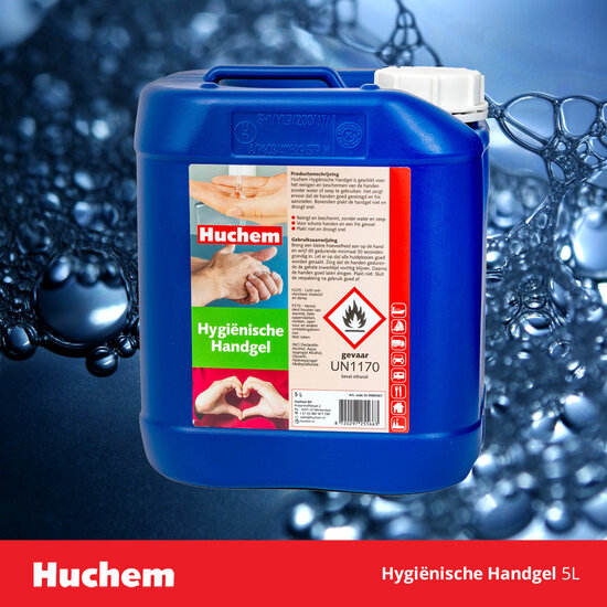 Huchem Handgel | 5L | Hygienisch | Reinigt | Schützt | Händedesinfektionsgel