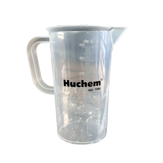 Huchem Messbecher 250 ml Kunststoff | mit Skala | beständig gegen Öle und Säuren