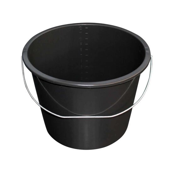 Huchem Haushaltseimer 10 Liter schwarz | stabiler Kunststoffeimer | für Haushalt, Bau und Garten