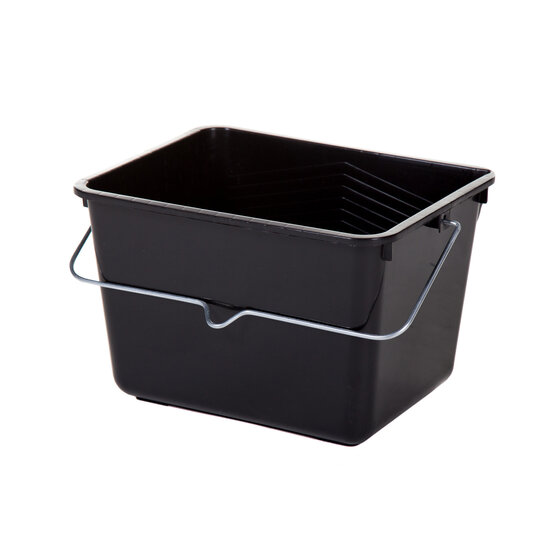 Huchem Farbeimer 12 Liter schwarz | mit Metallbügel und Ausgießer | für Rollen bis 25 cm