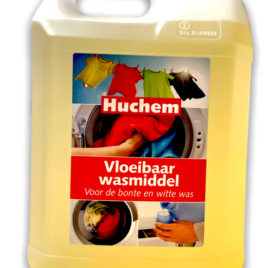 Huchem Flüssigwaschmittel | 5L | >100 Waschgänge | Bunt & Weiß | Professionell | Günstig