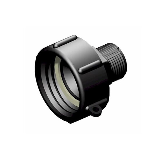 Huchem IBC-Adapter DIN 61 (S60x6) auf 1 Zoll Außengewinde | PP-GF | mit Dichtung