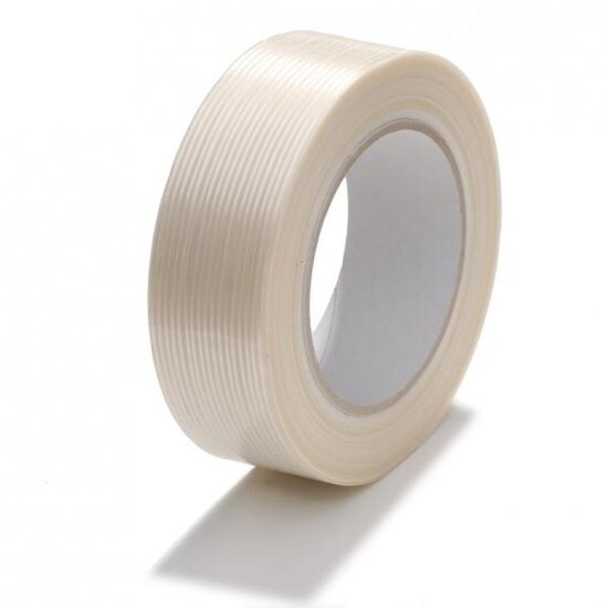 Huchem Filamentband verstärktes Packband 50 mm x 50 m | transparent | extra reißfest