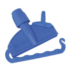 Mopphalter Klemme blau für Wischmopp | schwere Ausführung Kunststoff | mit Gewinde