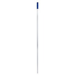 Moppstiel Metall 140 cm mit Gewinde | deutsches Gewinde Typ N | weiß mit blauem Griff