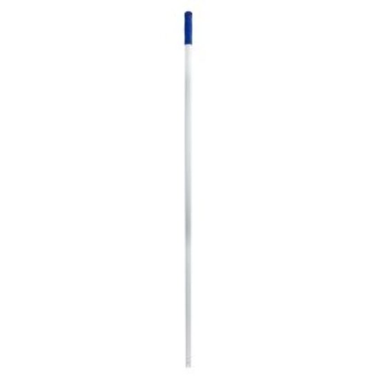 Huchem Moppstiel Metall 140 cm mit Gewinde | deutsches Gewinde Typ N | weiß mit blauem Griff