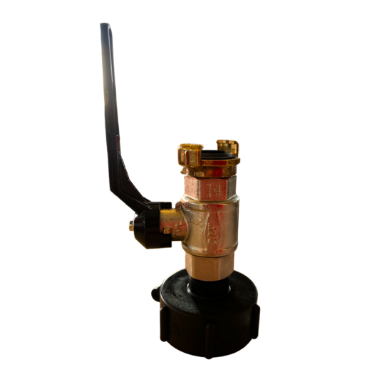 Huchem IBC-Adapter mit Kugelhahn und Geka-Kupplung 3/4 Zoll | absperrbar | für Schlauch und Pumpe