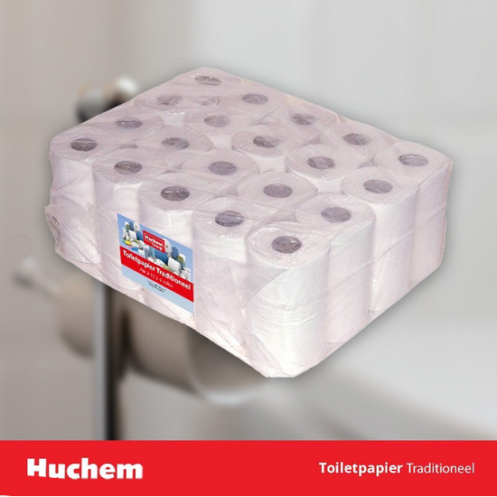 Huchem Toilettenpapier 2-lagig Premium | 40 Rollen à 400 Blatt | 10 x 4 Rollen Zellstoff