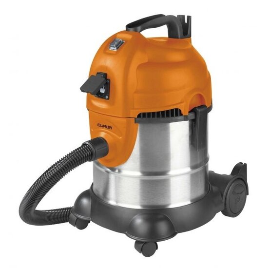 Huchem Eurom Force 1420S Nass-Trockensauger 1400 W 20 L | mit Gerätesteckdose | HEPA-Filter