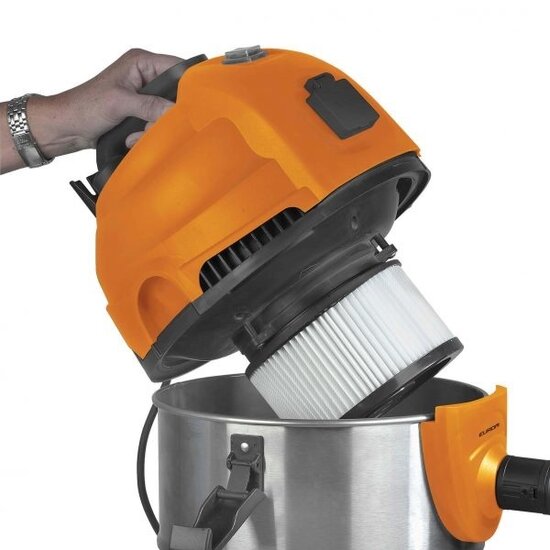 Huchem Eurom Force 1420S Nass-Trockensauger 1400 W 20 L | mit Gerätesteckdose | HEPA-Filter