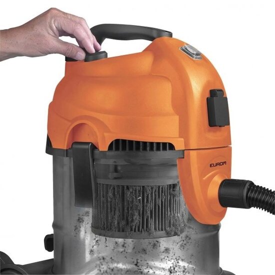 Huchem Eurom Force 1420S Nass-Trockensauger 1400 W 20 L | mit Gerätesteckdose | HEPA-Filter