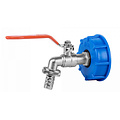 Huchem IBC-Adapter S60x6 mit Zapfhahn | Schlauchanschluss 12,5 mm | Gardena-Anschluss