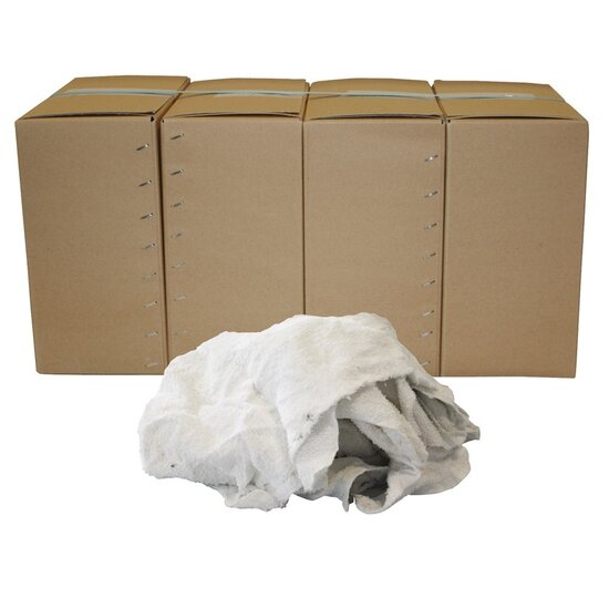 Huchem Putztücher Frottee weiß 2 kg | extra saugfähige Putzlappen | recycelte Baumwolle