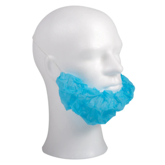 Huchem Bartschutz Bartnetz blau | Einweg | 100 Stück | Lebensmittelhygiene