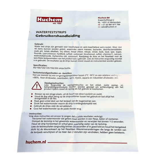 Huchem Pool-Teststreifen 7 in 1 | 50 Stück | pH, Chlor, Brom, Alkalinität, Cyanursäure