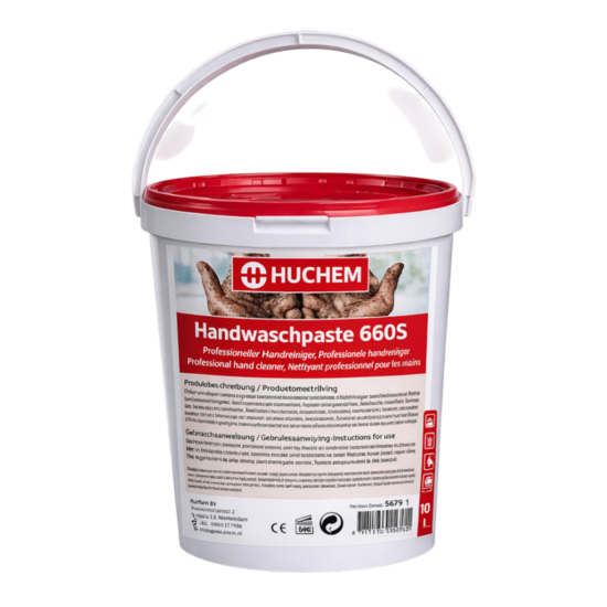 Huchem Handwaschpaste 660S | Professioneller Handreiniger | Eimer 10 liter