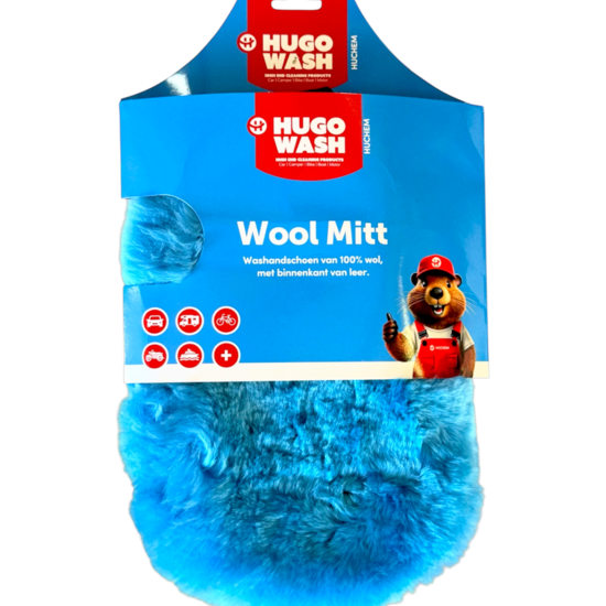 Huchem Doppelseitiger Woll-Waschhandschuh – kratzfrei für Auto, Wohnmobil, Motorrad, Fahrrad & Boot – Hugo Wasch