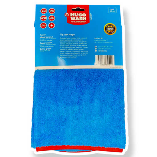 Huchem Trockentuch – 90 × 60 cm | Ultra-saugstark & fusselfrei | Hugo Wasch