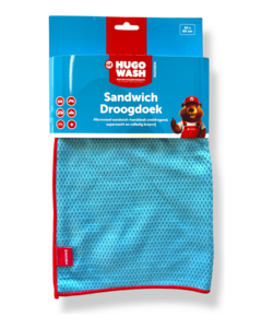 Trockentuch | Gewebtes Sandwich | M 40 × 60 cm | Schnell trocknendes, kratzfreies Mikrofasertuch | Hugo Wasch