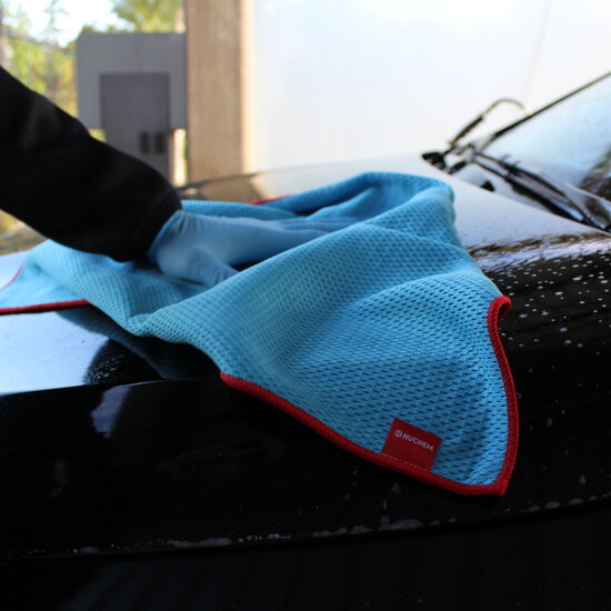 Huchem  Trockentuch | Gewebtes Sandwich | M 40 × 60 cm | Schnell trocknendes, kratzfreies Mikrofasertuch | Hugo Wasch