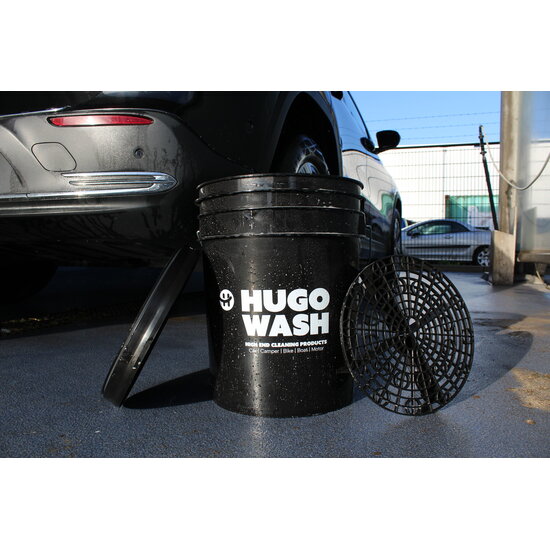 Huchem Deckel | Adapterring für Autowascheimer | 20 L | Hugo Wasch | inkl. Einsatzgitter | Detailing-Eimer