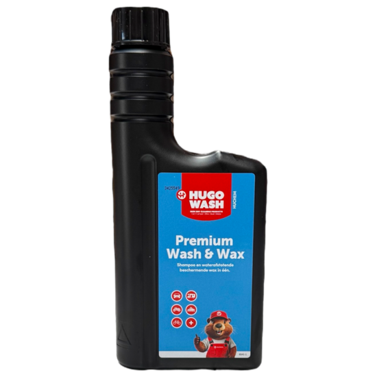 Huchem Wasch- & Wachs-Shampoo | 0,5 L | 2-in-1 Autoshampoo mit Wachs und wasserabweisender Wirkung | Premium Hugo Wasch