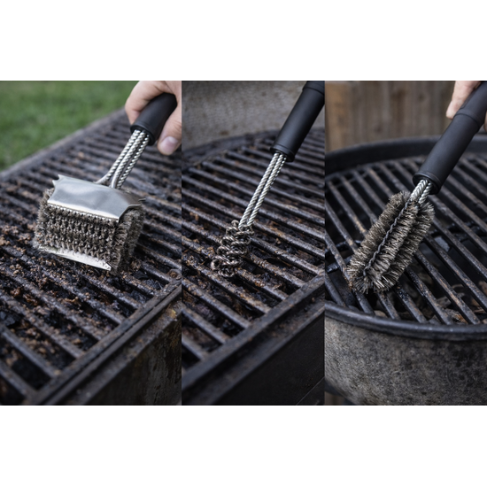 Huchem BBQ Reinigungsbürsten-Set – 3-teiliges Grillbürsten-Set für Grillroste | Huchem