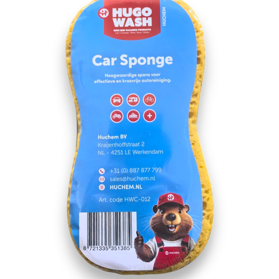Huchem Schwamm | Auto-Schwamm Groß | Mega-Autoschwamm | Hugo Wasch