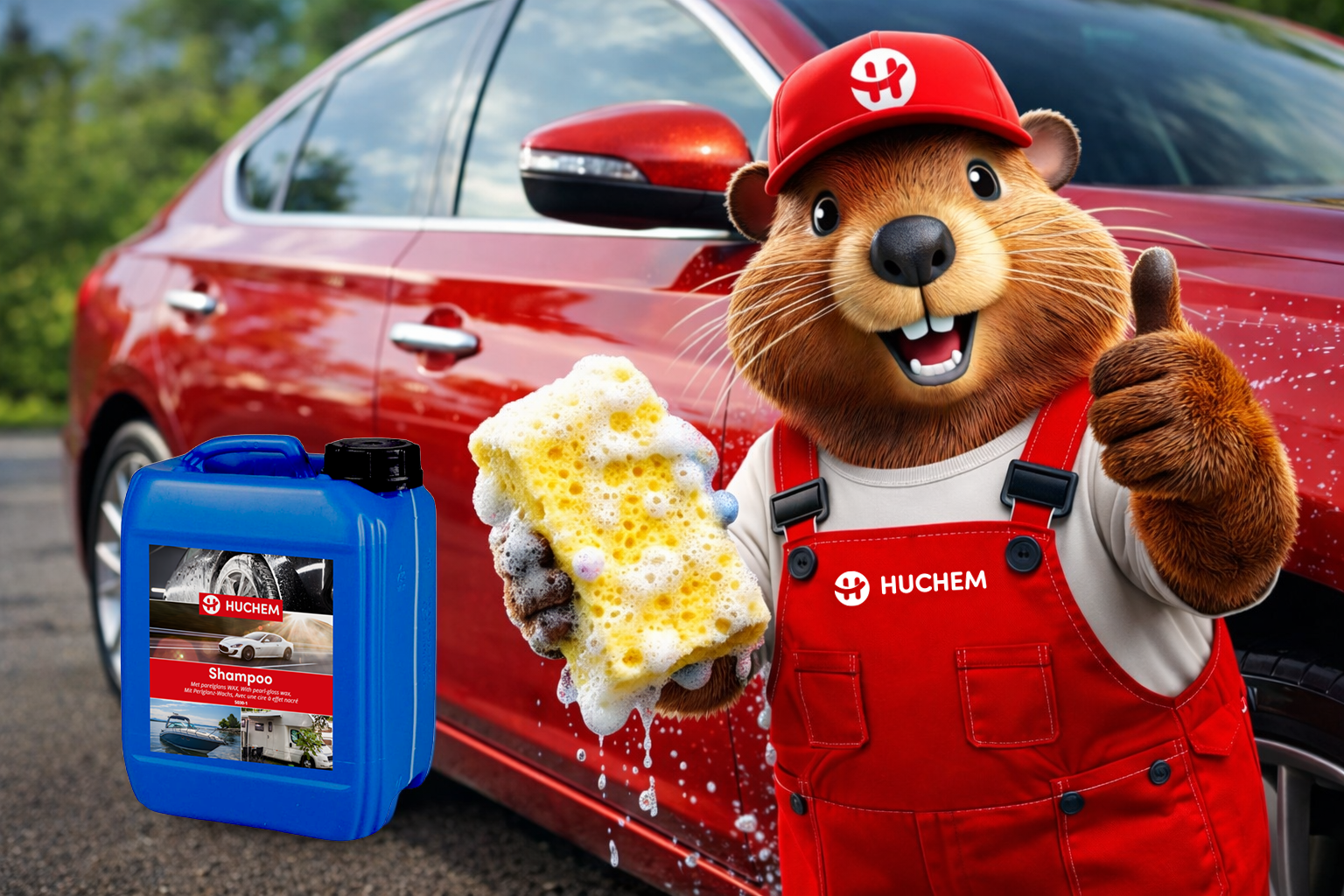 Auto waschen? Verwenden Sie das Autoshampoo von Huchem!