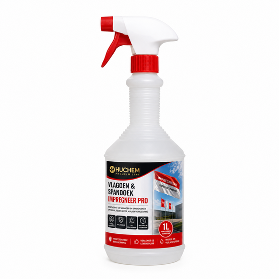 Huchem PRO-line Fahnen- & Banner-Imprägnierung Pro | 1 L | Wasser- & schmutzabweisend | Verlängert die Lebensdauer