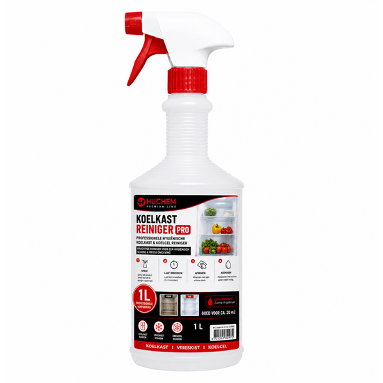 Huchem PRO-line Kühlschrankreiniger Pro | Professioneller Hygienereiniger für Kühlschrank & Kühlzelle | 1-L-Flasche