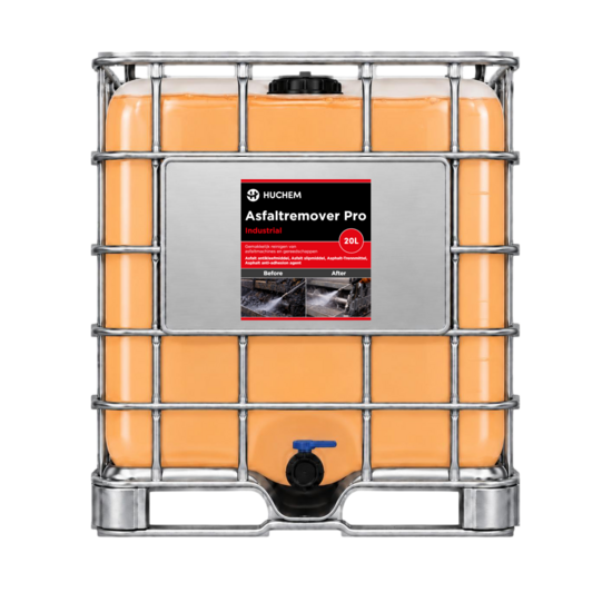 Huchem Asphaltentferner Pro | 1000 L IBC | Asphalt-, Teer- und Bitumenentferner und Trennmittel in einem