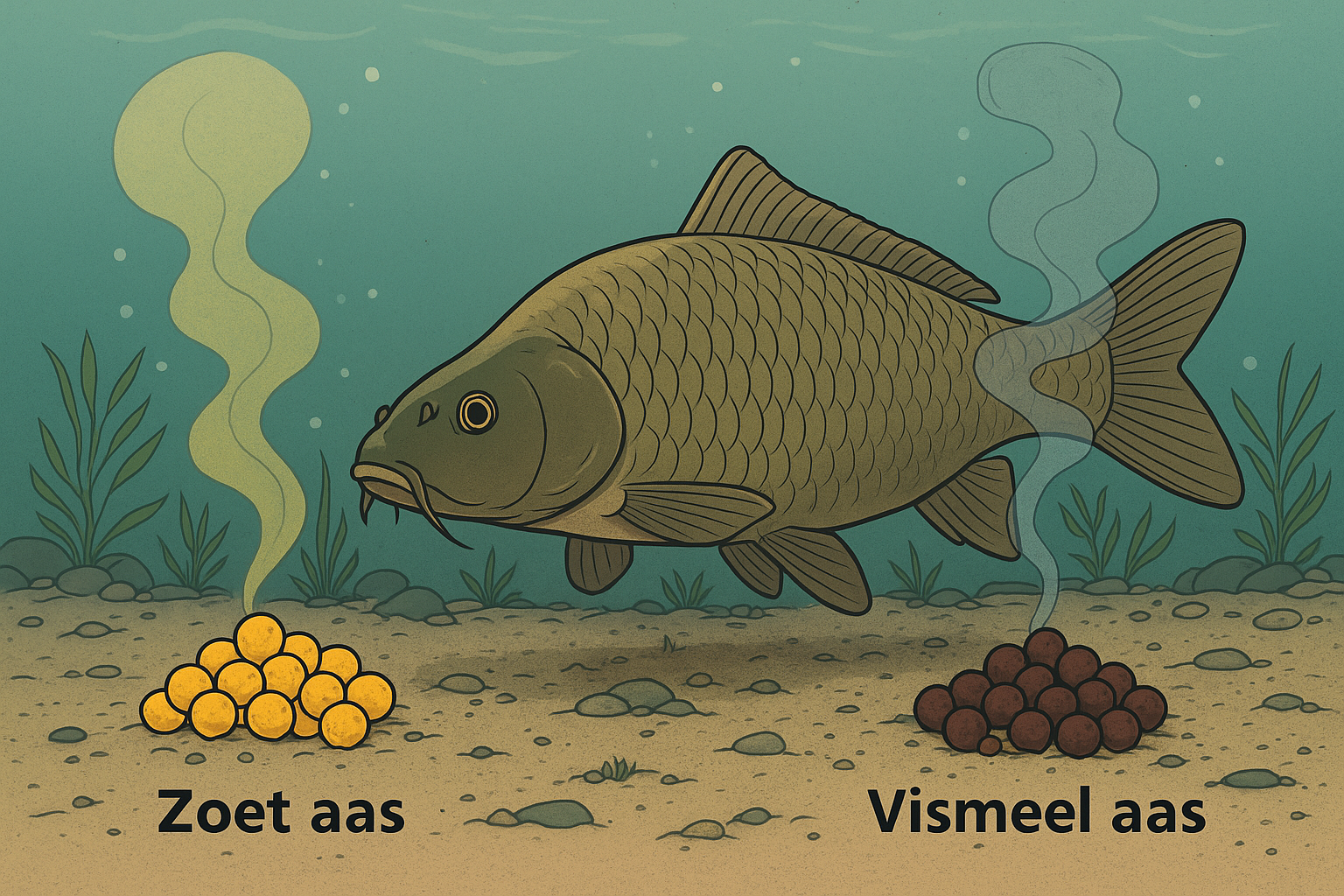 Zoet of vismeel aas: wanneer werkt welk karperaas het best?