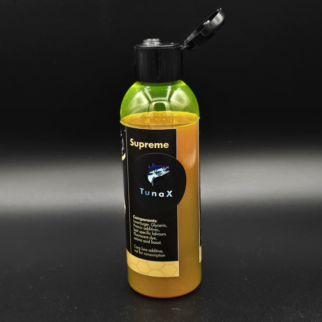 CC Solution Boilies TunaX Bait Supreme – 100ML líquido verde espeso con atracción de atún, compatible con PVA