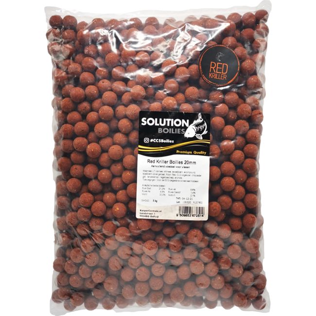 CC Solution Boilies Premium Range - Red Kriller Bouillettes - 20KG - Box Deal