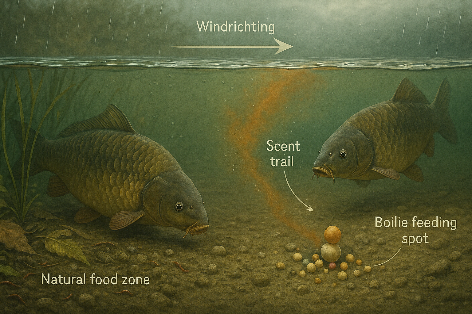 Het natuurlijke aasgedrag van karpers: biologie, seizoenen en praktische tips