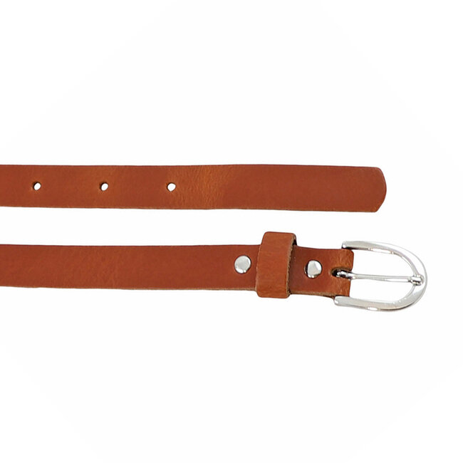 Dames Riem Cognac Smal - Geschikt als Tailleriem - 2 cm - Smalle Broekriem