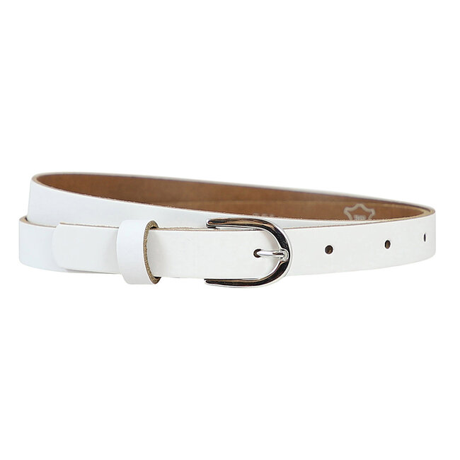 Dames Riem Wit Smal - Geschikt als Tailleriem - 2 cm - Smalle Broekriem