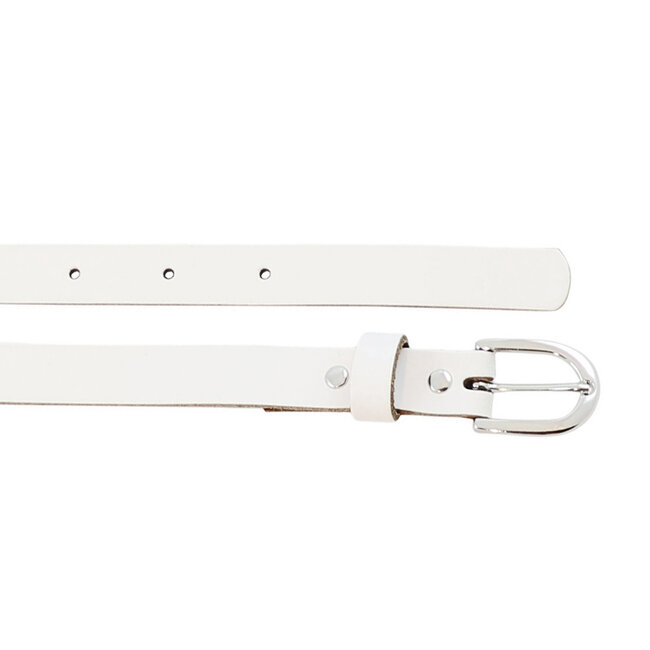 Dames Riem Wit Smal - Geschikt als Tailleriem - 2 cm - Smalle Broekriem