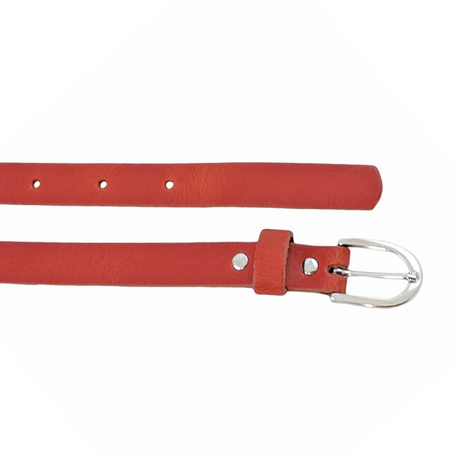 Dames Riem Rood Smal - Geschikt als Tailleriem - 2 cm - Smalle Broekriem