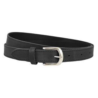 Smalle Zwarte Damesriem Leer Gestikt – 2,5 cm