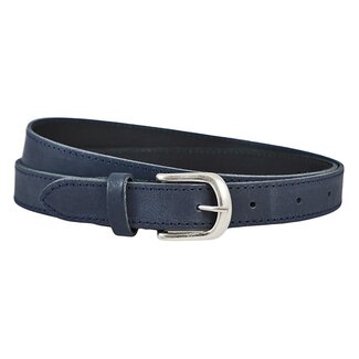 Smalle Blauwe Damesriem Leer Gestikt – 2,5 cm