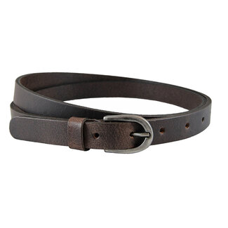 Smalle Damesriem – 2 cm breed - Nerfleer - Bruin